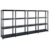 vidaXL Unidade com 4 prateleiras 244x30,5x130 cm pl&aacute;stico preto