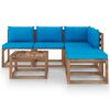 vidaxL 6 pcs conjunto lounge de paletes c/ almofad&otilde;es pinho impregnado