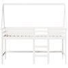 vidaXL Cama alta c/ escada e telhado 90x190 cm pinho maci&ccedil;o branco
