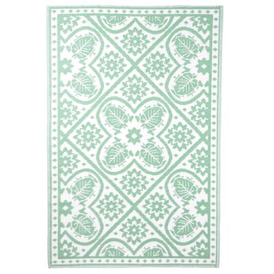 Esschert Design Tapete de exterior 182x122 cm azulejos verde e branco
