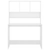 vidaXL Secretária c/ prateleiras 110x45x157cm contrap. branco brilhante