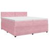 vidaXL Cama box spring com colch&atilde;o Rosa 200 x 200 cm Veludo