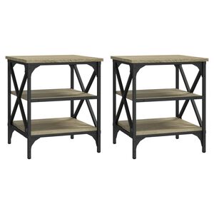 vidaXL Mesas de apoio 2pcs 40x42x50 cm derivados de madeira cor sonoma