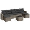 vidaXL 8 pcs conjunto sof&aacute;s de jardim c/ almofad&otilde;es vime PE cinzento