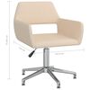 vidaXL Cadeira de jantar girat&oacute;ria tecido cor creme