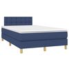 vidaXL Cama box spring c/ colch&atilde;o e LED 120x200 cm tecido azul