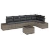 vidaXL Conjunto de Sof&aacute; de Jardim 7 unid. Cinzeto vime PE