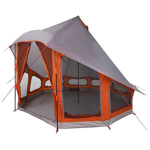 vidaXL Barraca Tipi Cinza e Laranja 404 x 370 x 270 cm tafet&aacute;