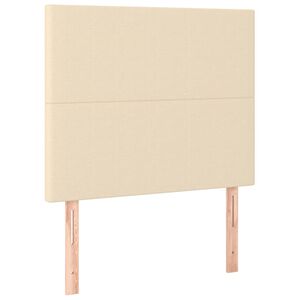 vidaXL Cabeceira Creme 80x5x118/128 cm Tecido