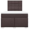 vidaXL Cama boxspring com colchão 120x190 cm tecido castanho-escuro