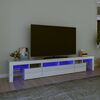vidaXL M&oacute;vel de TV com luzes LED 230x36,5x40 cm branco brilhante