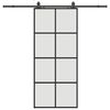vidaXL Porta deslizante c/ conj. ferragens 90x205cm vidro ESG preto