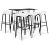vidaXL 7 pcs conjunto de bar preto e branco