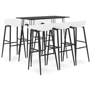 vidaXL 7 pcs conjunto de bar preto e branco