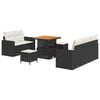 vidaXL Conjunto de Sof&aacute; de Jardim com almofada 8 pcs Preto vime PE