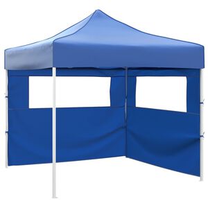 vidaXL Tenda dobr&aacute;vel com 2 paredes 3x3 m azul