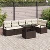vidaXL Conjunto de Sofá de Jardim 7 pcs Castanho Rattan Sintético