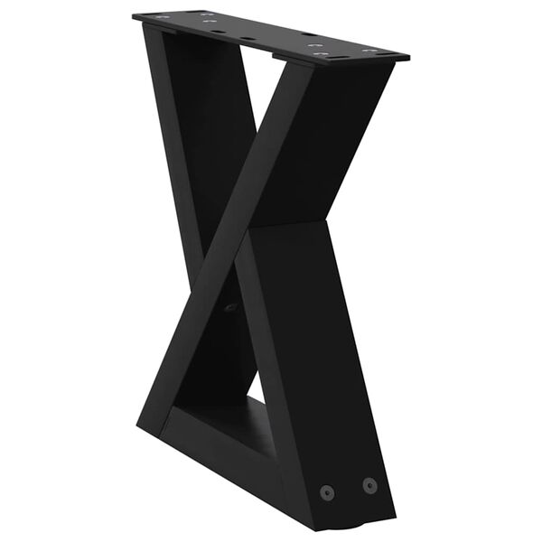 vidaXL P&eacute;s para mesa de centro 2 pe&ccedil;as preto 30x(30-31,3) cm a&ccedil;o