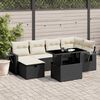 vidaXL 7 pcs conjunto de sof&aacute;s p/ jardim c/ almofad&otilde;es vime PE preto