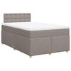 vidaXL Cama boxspring c/ colch&atilde;o 120x190cm tecido castanho-acinzentado
