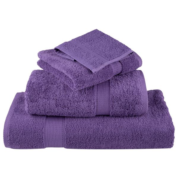vidaXL Toalhas de banho premium SOLUND 2pcs 70x140 cm 600 gsm roxo