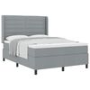 vidaXL Cama Box com almofada Manual Cinzento-claro 200 x 160 cm tecido