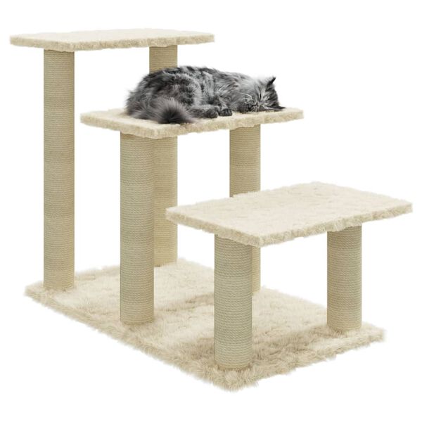 vidaXL &Aacute;rvore para gatos c/ postes arranhadores sisal 50,5 cm cor creme