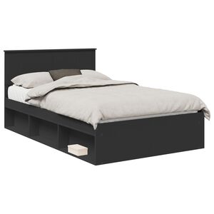 vidaXL Estrutura da Cama Preto 120 x 190 cm Madeira de Pinheiro S&oacute;lida