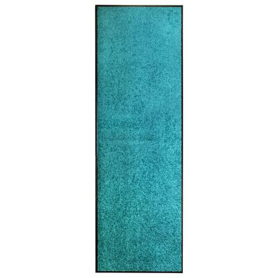 vidaXL Tapete de porta lavável 60x180 cm azul ciano
