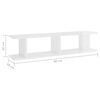 vidaXL Estantes de parede 2 pcs 90x18x20 cm contrapl. branco brilhante