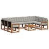 vidaXL Conjunto de Sof&aacute;s para Exterior 10 pcs Cinza Natural e Claro