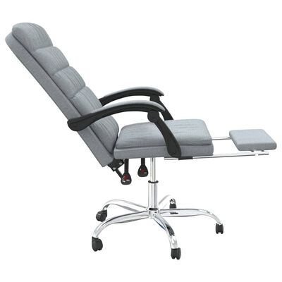 vidaXL Cadeira de escritório reclinável tecido cinzento-claro