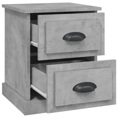 vidaXL Mesa de cabeceira 39x39x47,5 cm derivados madeira cinza cimento