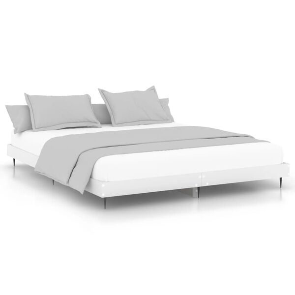 vidaXL Estrutura de cama 150x200 cm derivados de madeira branco