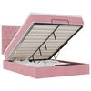 vidaXL Estrutura de cama otomana com colch&otilde;es 140x200 cm veludo rosa