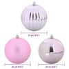 vidaXL Conjunto de Bolas de Natal XXL 3 pcs Rosa Pl&aacute;stico