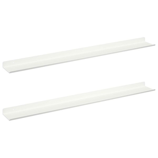 vidaXL Prateleira Flutuante 2 pcs Branco 80 x 9 x 2,5 cm A&ccedil;o