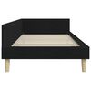 vidaXL Estrutura de Cama de Canto Preto 90 x 190 cm tecido