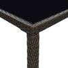 vidaXL Mesa de bar para jardim 130x60x110 cm vidro e vime PE castanho