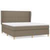 vidaXL Cama com molas/colch&atilde;o 180x200 cm tecido castanho-acinzentado