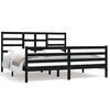 vidaXL Estrutura de cama super king 180x200 cm madeira maci&ccedil;a preto