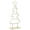 vidaXL &Aacute;rvore de Natal de metal com suporte KUOPIO 60 cm A&ccedil;o Ouro