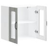 vidaXL Arm&aacute;rio de parede de cozinha porta vidro Lucca cinza cimento