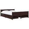 vidaXL Estrutura de cama c/ 4 gavetas 160x200 cm pinho castanho-escuro