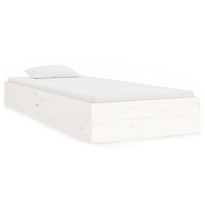 vidaXL Estrutura de cama solteiro 90x190 cm madeira maci&ccedil;a branco
