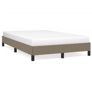 vidaXL Estrutura cama sem colch&atilde;o 120x200 cm tecido cinza-acastanhado
