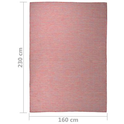 vidaXL Tapete de tecido plano para exterior 160x230 cm vermelho