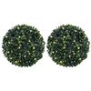 vidaXL Bolas artificiais de buxo com luzes LED 2 pcs verde 45 cm