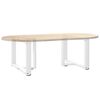 vidaXL P&eacute;s para mesa de centro em forma de T, 2 pe&ccedil;as, branco, 70x25x(42-43) cm, a&ccedil;o
