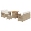 vidaXL Conjunto de Sof&aacute; de Jardim 8 unid. Bege vime PE
